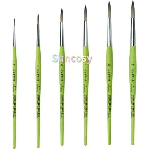Da vinci 373 Series Synthetic fiber wool watercolor brush, round head watercolor brush, green pole acrylic oil painting brush