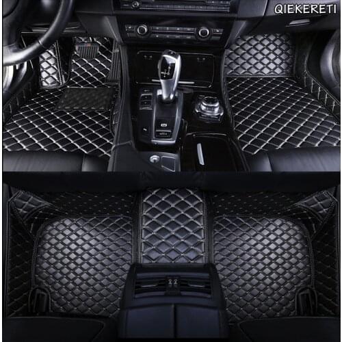 Custom car floor mats for hyundai santa fe getz tucson ix25 ix35 creta elantra kona i30 leather all models car mats accessories