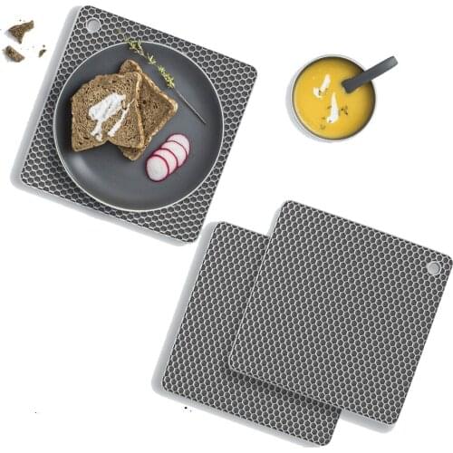 Round Square Heat Resistant Silicone Mat Drink Cup Coasters Non-slip Pot Holder Table Placemat Kitchen Accessories