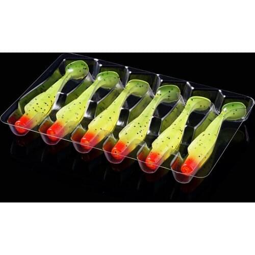2021 Hot Soft Lures Fishing lures 6pcs / bag 60mm 80mm Soft Paddle Tail Swimbait Fishing Lures Artificial Silicone bait wobblers