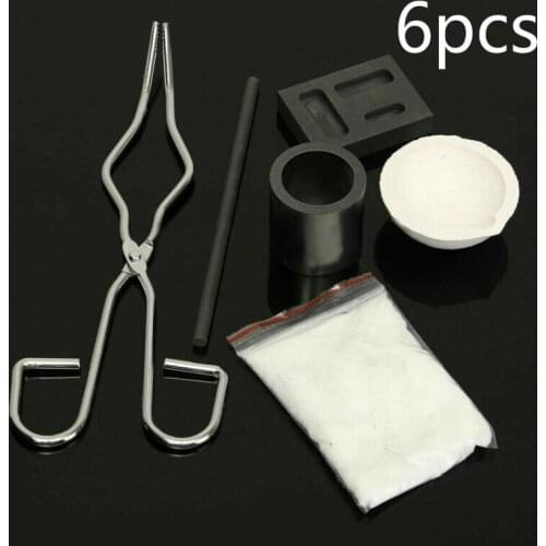 6pcs high purity graphite crucible set, used for gold ingot mold set jewelry design repair tool