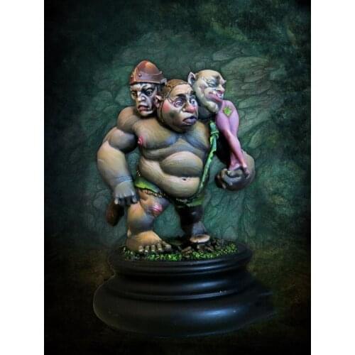 Unpainted Kit 1/24 75mm Haklass Hunter with girl 75mm without base Resin Figure miniature garage kit