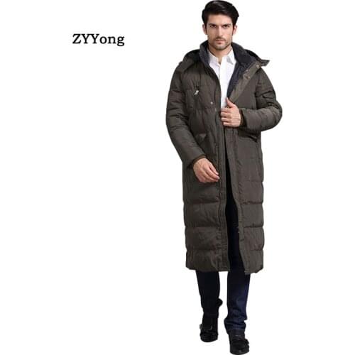 2020 New Mens Long Jacket Coat Luxury Brand Winter Solid Black ArmyGreen Parkas Men Plus Size 4XL Thick Warm Slim Male Overcoat