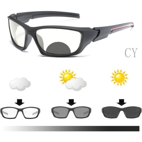 Transition Photochromic Bifocal Reading Sun Glasses Men Multifocal Presbyopia Sun protection Sports Sunglasses Diopter FMLL