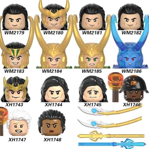 Single Sale X0318 WM6118 Movie Series Action Figures Head Hero Bricks Scepter Weapons Building Blocks Creative Toys For Children