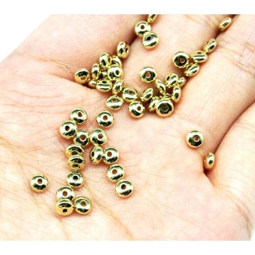 3000pcs rondelle Ball Spacer Beads 4mm quality 24K Golden CCB Bead Spacer, for Jewelry diy