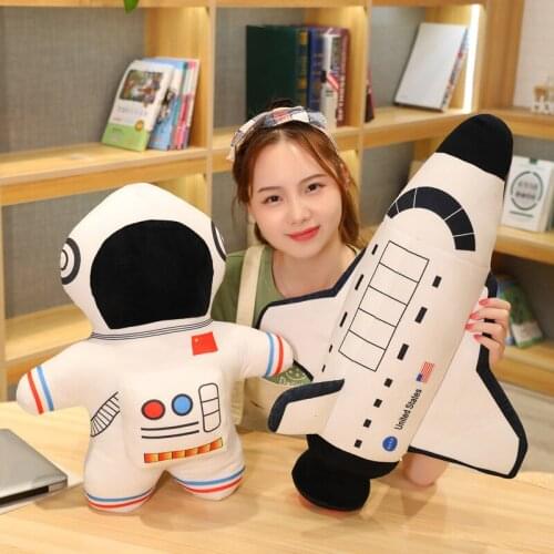 Cute Fashion Creative Astronaut Pillow Soft Toys Feather Cotton Soft Aircraft Pillow Girls Bed Sleeping Pillow Holiday Boy Gift