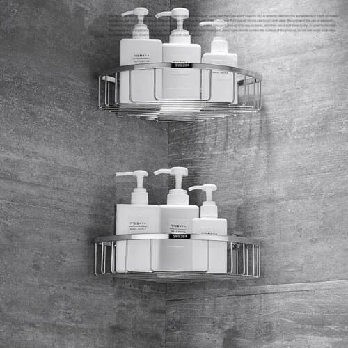 Corner Wire Shower Caddy Bathroom 304 Stainless Steel Triangle Soap Basket Hanger Wall Mounted Mirror Polish Holder etagere