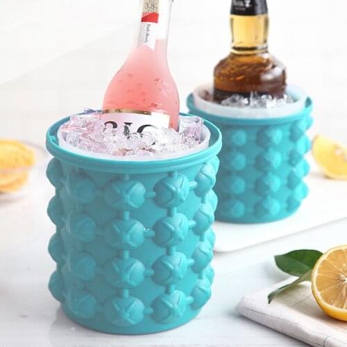 Ice Bucket Champagne Whisky Beer Silicone Ice Ball Cube Maker Portable Buckets Wine Ice Cooler Kitchen Accessories Barware Tools
