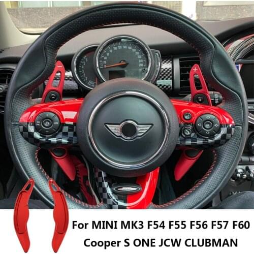 Car Steering Wheel Shift Paddle For MINI MK3 F54 F55 F56 F57 F60 Cooper S ONE JCW CLUBMAN DSG Extention Stickers Car Styling