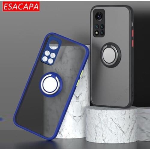 Protection Lens Shockproof Phone Case For Huawei Honor V40 30 10X Lite 9A P Smart 2021 Ring Stand Holder TPU Cover For Y9A Y7P