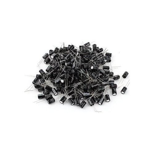 100 Pcs 220uF 25V Radial Leads Aluminum Electrolytic Capacitors 8x12mm