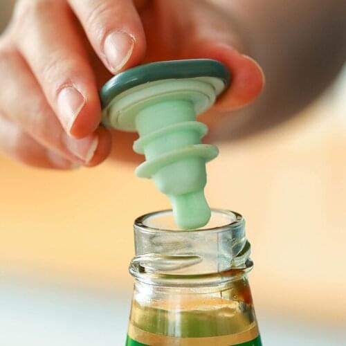 2 Colors Bottle Stopper Bottle Caps Wine Stopper Family Bar Preservation Tools Silicone Creative Design Safe And Healthy