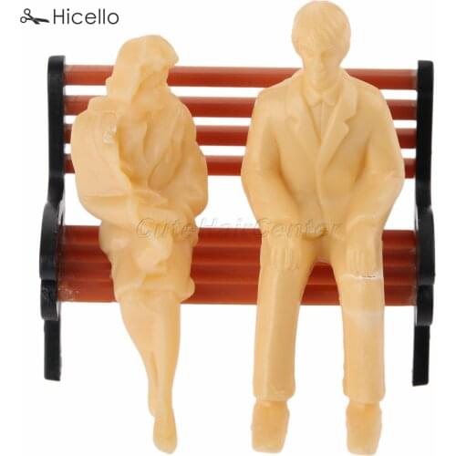 20pcs Skin color Model People 65mm + 5pcs Model park bench 1:30 Scale Plastic Figures human park chairs Train Scenery sets