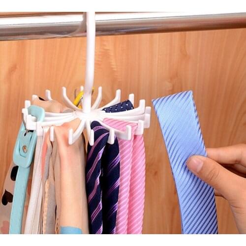 2015 New Style 360 degrees Adjustable Rotating 20 Hooks Neck Ties Rack Shawl Organizer Holder Hanger