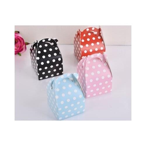 5 pcs/set Folding gift box Dot series packaging carton Weeding Birthday Party Treat Boxes Gifts Boxes Cookie Holders Candy Boxes