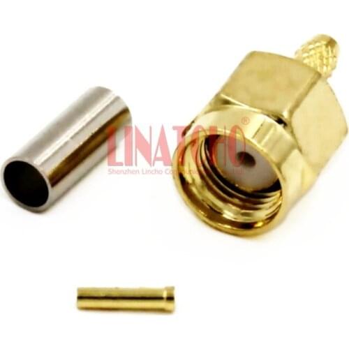 50 pcs rg316 rg174 lmr100 rp sma male connector for rg174 cable reverse sma male adaptor