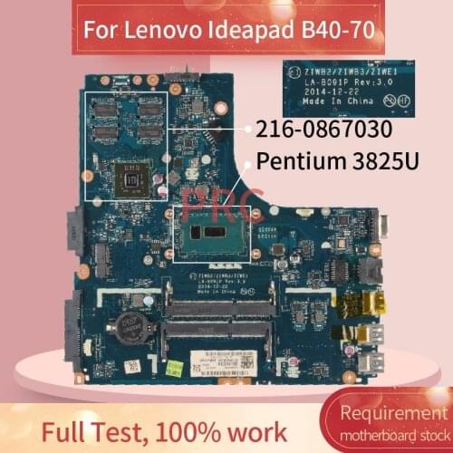 5B20K06815 For Lenovo Ideapad B40-70 Pentium 3825U Laptop motherboard LA-B091P SR24B 216-0867030 DDR3 Mainboard