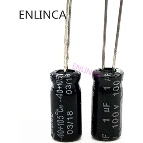 60pcs/lot S53 100v 1UF aluminum electrolytic capacitor size 5*11 1UF 20