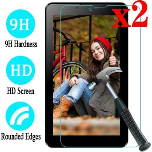 7" 2pcs/lot Premium Tempered Glass Screen Protector For Prestigio Grace 3157 3G PMT3157 3G / WIZE 3147 3G PMT3147 Tablet