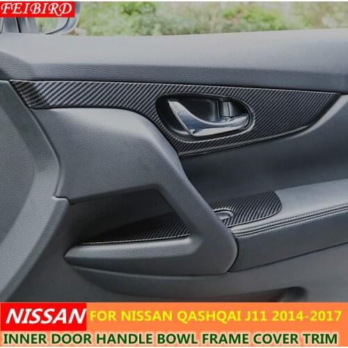 ABS Inner Door Handle Bowl Frame Cover Trim For Nissan Qashqai J11 2014 2015 2016 2017