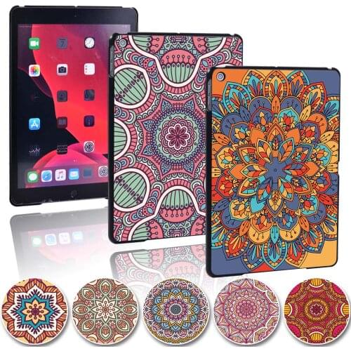Tablet Case for Apple IPad 2020 8th Gen 10.2 Inch Mandala Pattern Hard Shell Scratch Resistant Protective Cover Case + Stylus