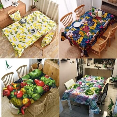 Flowers and fruits cover table coffee table for living room tablecloth rectangular dinning table cover wedding decoration table