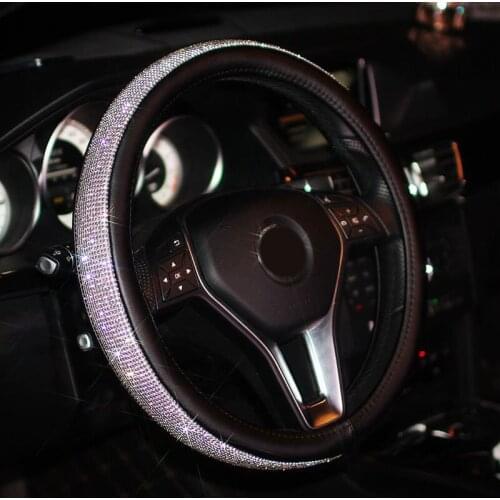 Steering Wheel Cover Auto Sparkly Diamond Decoration Women Girl Gift For Mercedes Toyota Honda Audi Opel Mazda KIA