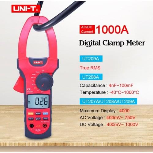 Digital Clamp Meter UNI-T UT207A/UT208A/UT209A 1000A Auto Range Multimeter AC DC voltage Current Resistance Frequency tester