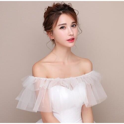 Hot Lace Edge Wraps Women Wedding Shawls Wraps White Wedding Bolero/Jackets/Shrugs Wedding accessories Plus Size