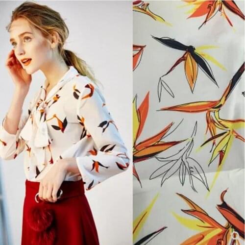 Wide 145cm Swallowtail Grass Print Cotton Fabric High Density Simple White Dress Cotton Fabric Sewing Patchwork DIY Dress Fabric