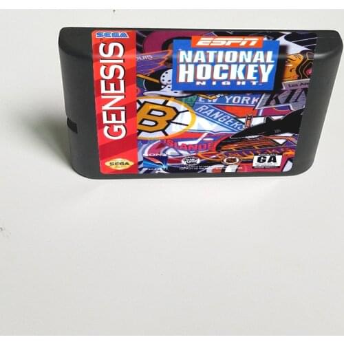 National Hockey Night - 16 Bit MD Game Card for Sega Megadrive Genesis Video Game Console Cartridge