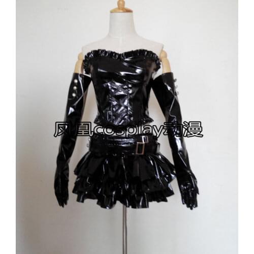 2016 Custom Made Nitro Super Sonic Super Sonico Anime Cosplay Costume black leather clothing