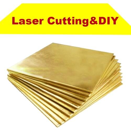 H62 Brass Sheet 2x100x100mm Brass Plate Customized Size Material Laser Cutting CNC Frame Model Metal DIY Contruction Brass Pad