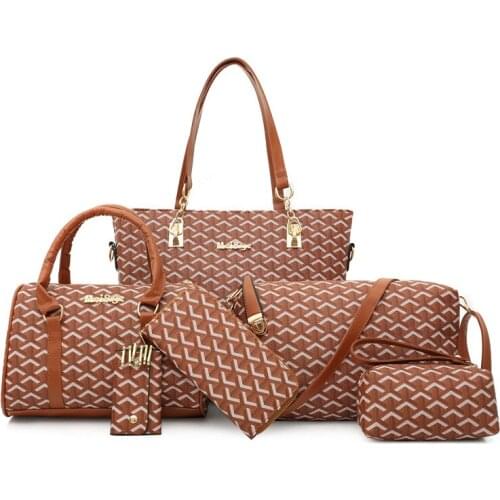 Hot-selling Womens Bags 2020 New Womens PU Womens Bags Messenger Bag Mother Bag Six-piece Single Shoulder Handbag