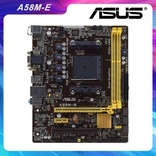 ASUS A58M-E Motherboard For Socket FM2/FM2+ AMD A58 Micro ATX AMD DDR3 Desktop Motherboards Support X4 760 computer accessories