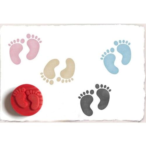 MEET HUANG 2.5CM Baby FootPrints Rubber Stamps for Scrapbooking DIY Stamp Diary Craft Card Stamps