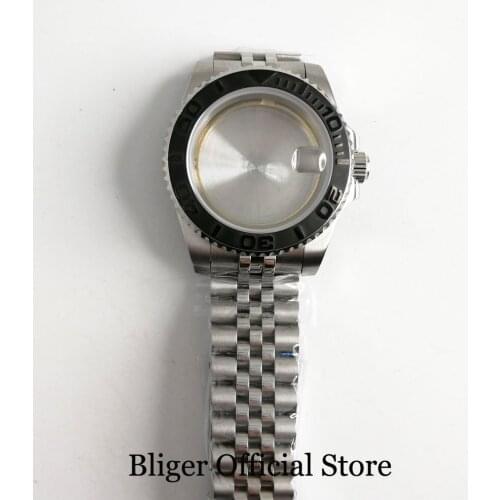Stainless Steel 40mm Men Watch Case with Brushed Bezel Fit ETA 2836 MIYOTA Movement