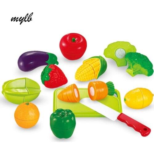 Mylb 12PCS Toys For Children Fruit & Vegdtable Pretend Play Food Set Cutting Kids Kitchen Toys for children birthday gift