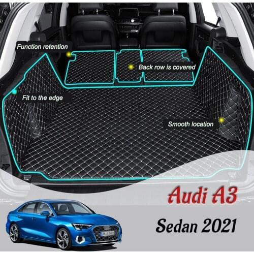 The Trunk Floor Leather Liner Car Trunk Mat Cargo Compartment Floor Carpet For Audi A3 Sedan 2021