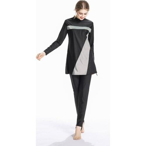 TaoBo Burkinis 2020 New Long Sleeves Muslim Swimwear Women Patchwork Hooded Hijab Swimsuit Modest Swim Surf Wear Sport Full Suit