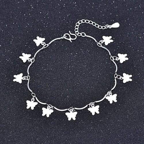 2021 New European and American Temperament Butterfly Bracelet Clothes Ornament Anklet Ailver Plated Silver Women Fashion Jewelry