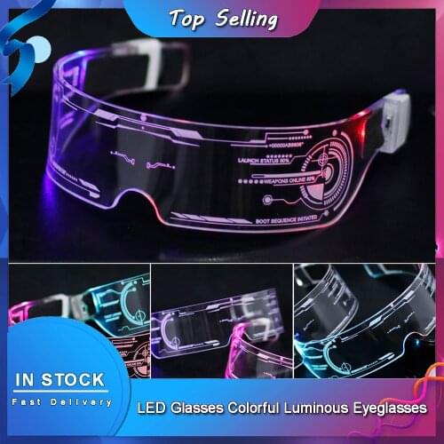 LED Glasses Colorful Luminous Light Up Eyeglasses For Men Women