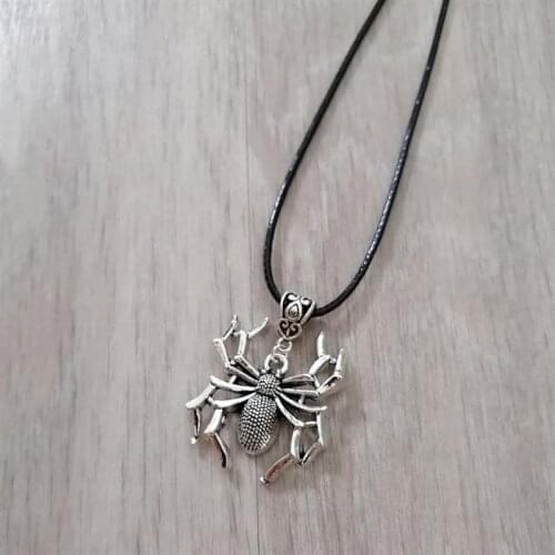 Spider Black Cord Gothic Necklace Pendant Charm Witch Jewelry Women Gift 2020 New Delicate And Beautiful Wholesale Statement