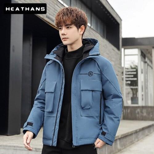 -20 Degree Winter Solid Down Jacket Mens Warm Hooded Parkas Men Thick Jackets Casual Hip Hop Down Coat New Outwear Male Clothes
