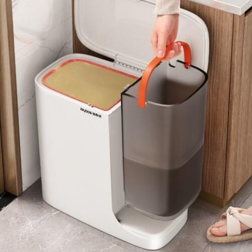 Pedal Rectangle White Cover Trash Bin Bathroom Garbage Cube Storage Bins Trash Can Office Eco-Friendly Cocina Waste Bins ED50TC
