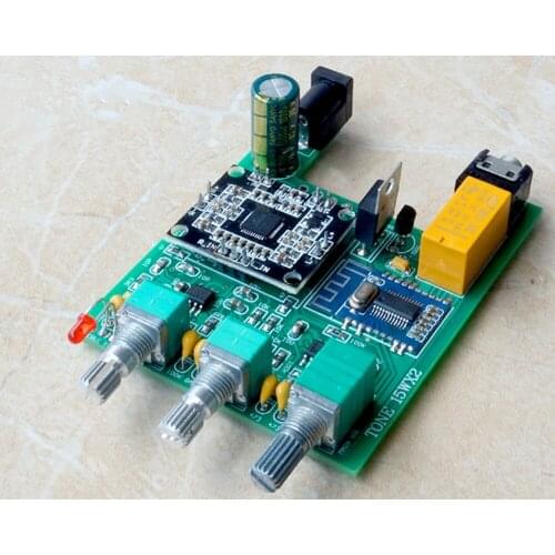 2018 Digital power amplifier board Bluetooth 4.2 2*NE5532 preamplifier 15W+15W 62*80mm