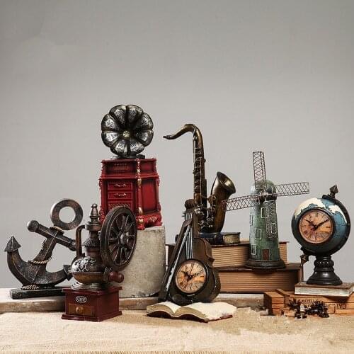 Multiple Styles Resin Anchor Rudder Gearwheel Sailboat Figurines Creative Europe Mediterranean Home Decor Miniatures Gift