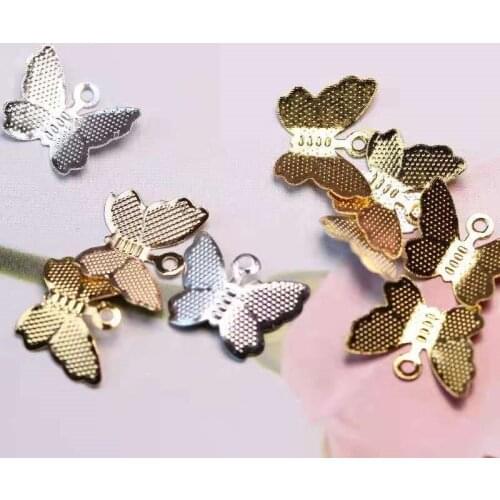 50 Pcs 14x11mm Butterfly Pendant Dirty Braided Hair Buckle Ladies Jewelry Accessories Diy Braided Hair Fashion Headdress Pendant