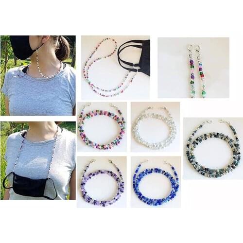 Colorful Bead Glasses Lanyard Adjustable Beaded Eyeglasses Chain Bead Sunglasses Chain Neck Strap Chain Accessories